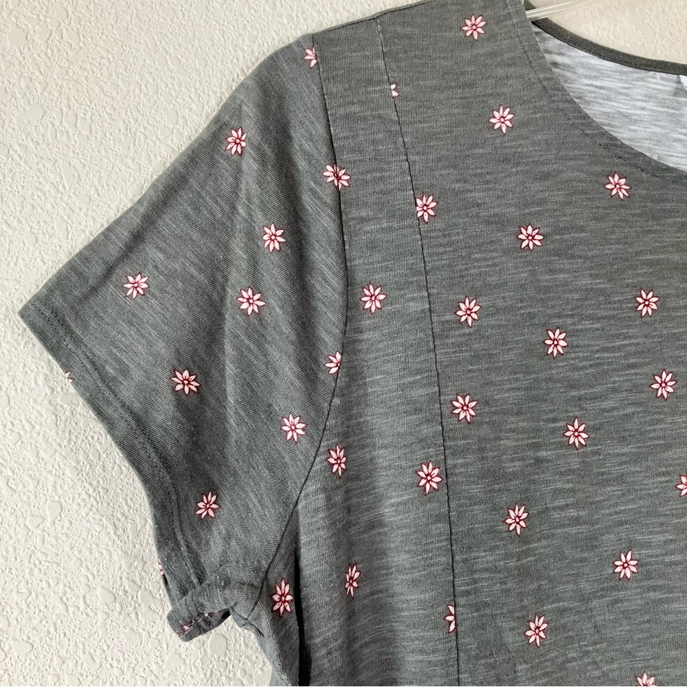 J JILL Cotton Shift Dress XL Daisy Floral Pockets Casual Travel Resort Vacation - Picture 6 of 10